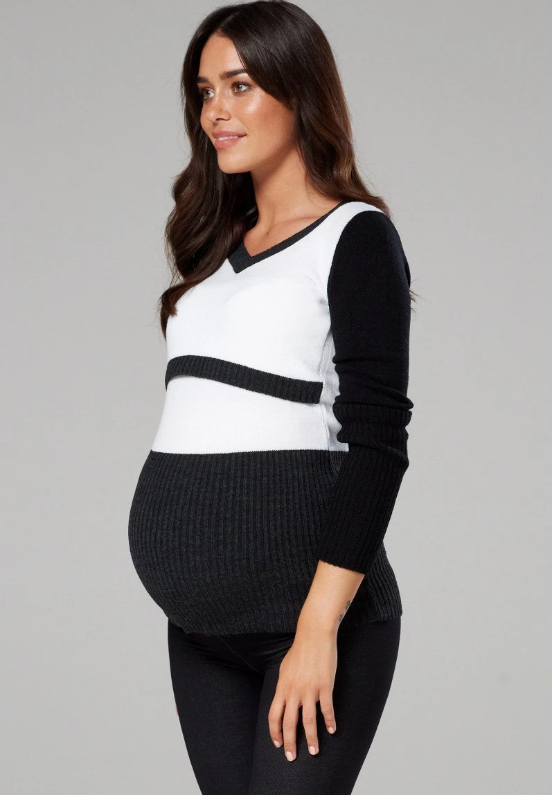 Happy Mama Jersey De Punto - Graphite & White 7 Happy Mama Jersey De Punto - Graphite & White - Imagen 5