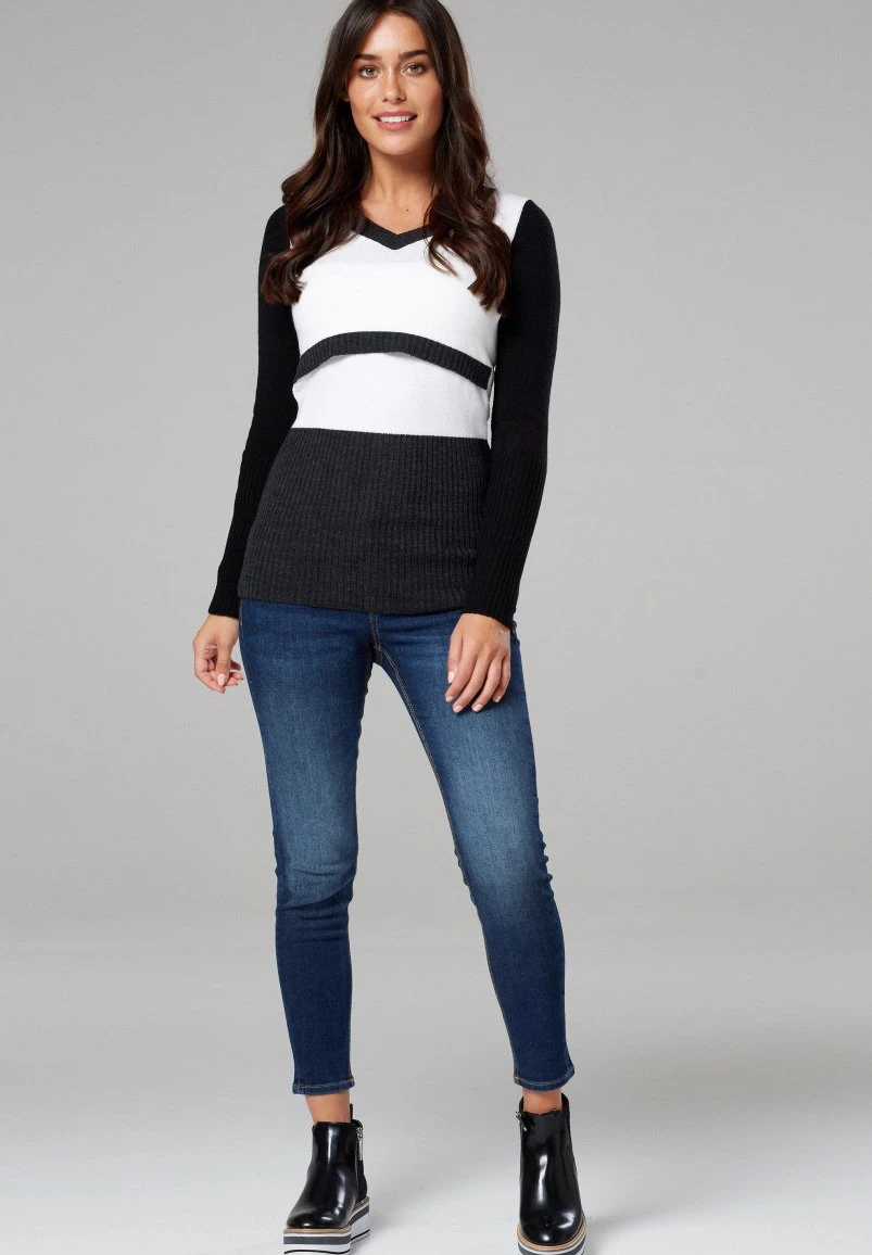 Happy Mama Jersey De Punto - Graphite & White 4 Happy Mama Jersey De Punto - Graphite & White - Imagen 2