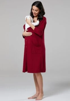 Happy Mama Maternity Skin To Skin Labor - Camisón - Crimson -Tienda General De Moda 82d17e2aba154225a039d7bb7202ebf2
