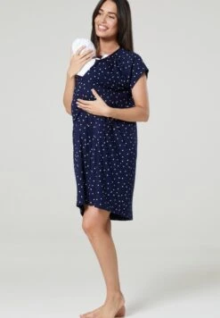 Happy Mama Set - Camisón - Navy With Dots -Tienda General De Moda 8a6e4eb885dc48f58698a5f42e9d382f
