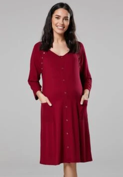 Happy Mama Maternity Skin To Skin Labor - Camisón - Crimson