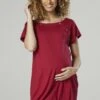Happy Mama Maternity And Breastfeeding Nightshirt - Vestido Ligero - Red
