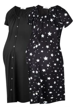 Happy Mama 2Pack- Camisón - Black And Black With Mixed Stars 13 Happy Mama 2Pack- Camisón - Black And Black With Mixed Stars -Tienda General De Moda ff1af7172f8540e6864ab37da4009f55